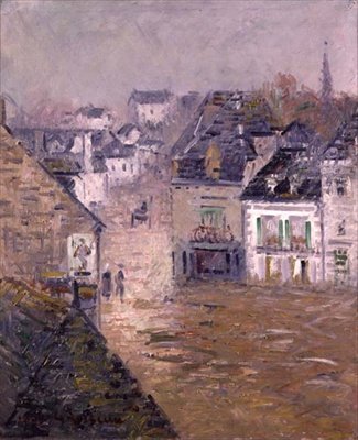 细雨，Pont Aven，约1922年（布面油画） 作者 古斯塔夫·洛索（Gustave Loiseau）