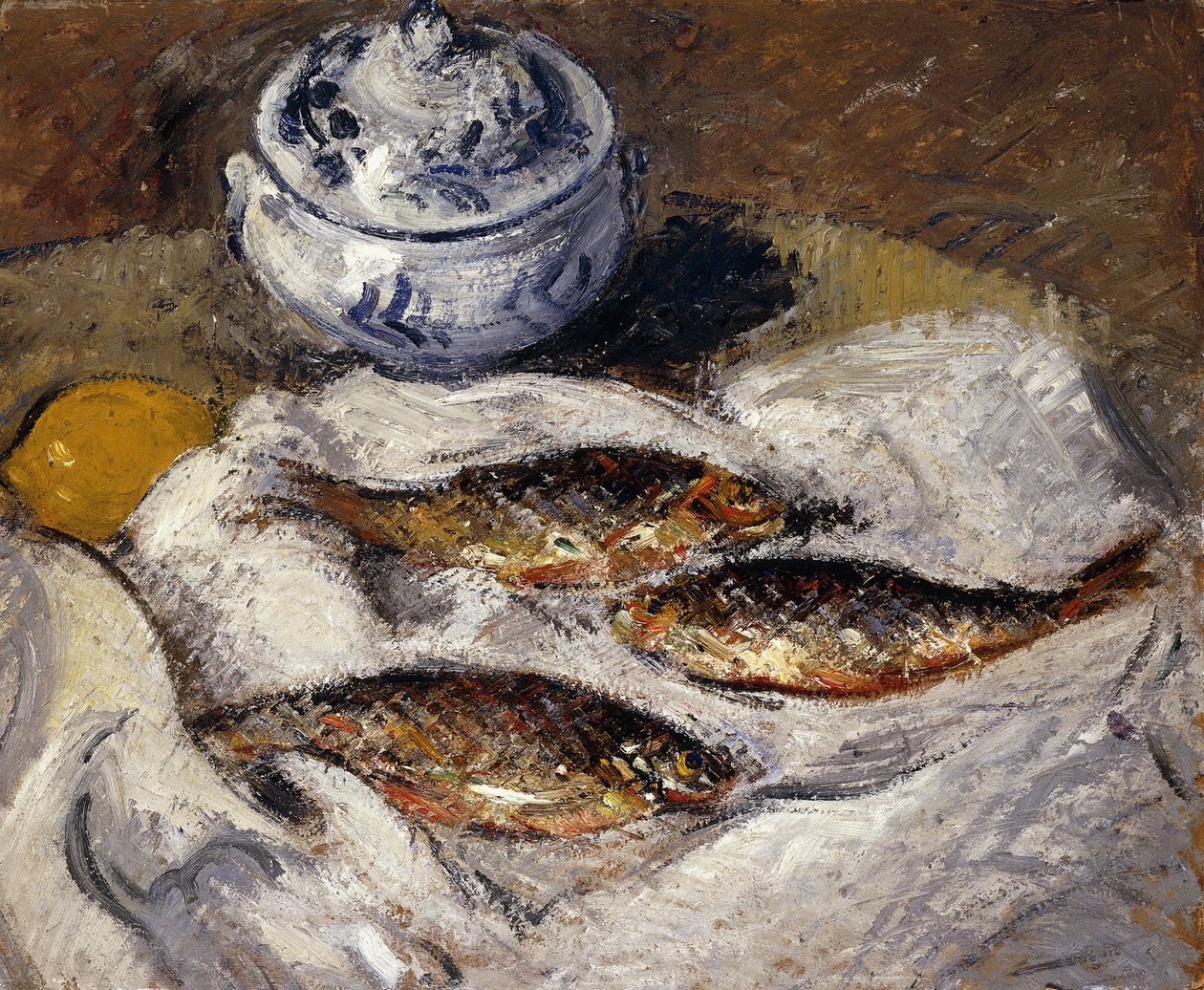 鲱鱼和Tureen；鲱鱼和汤，约1925年 作者 古斯塔夫·洛索（Gustave Loiseau）