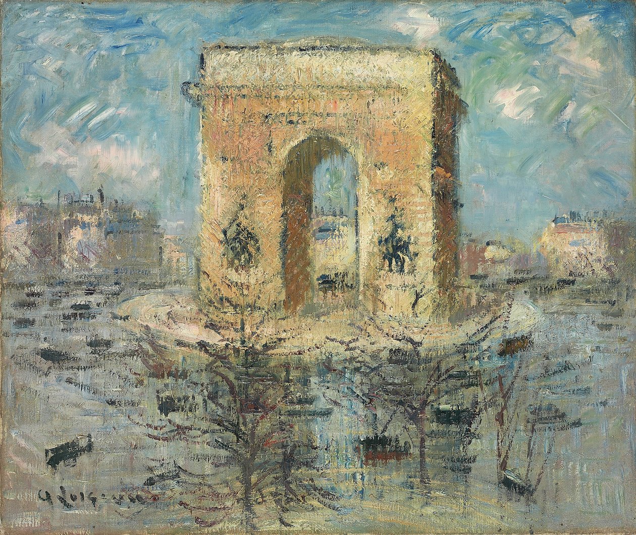 L“凯旋门，Place de l” Etoile，1929年 作者 古斯塔夫·洛索（Gustave Loiseau）