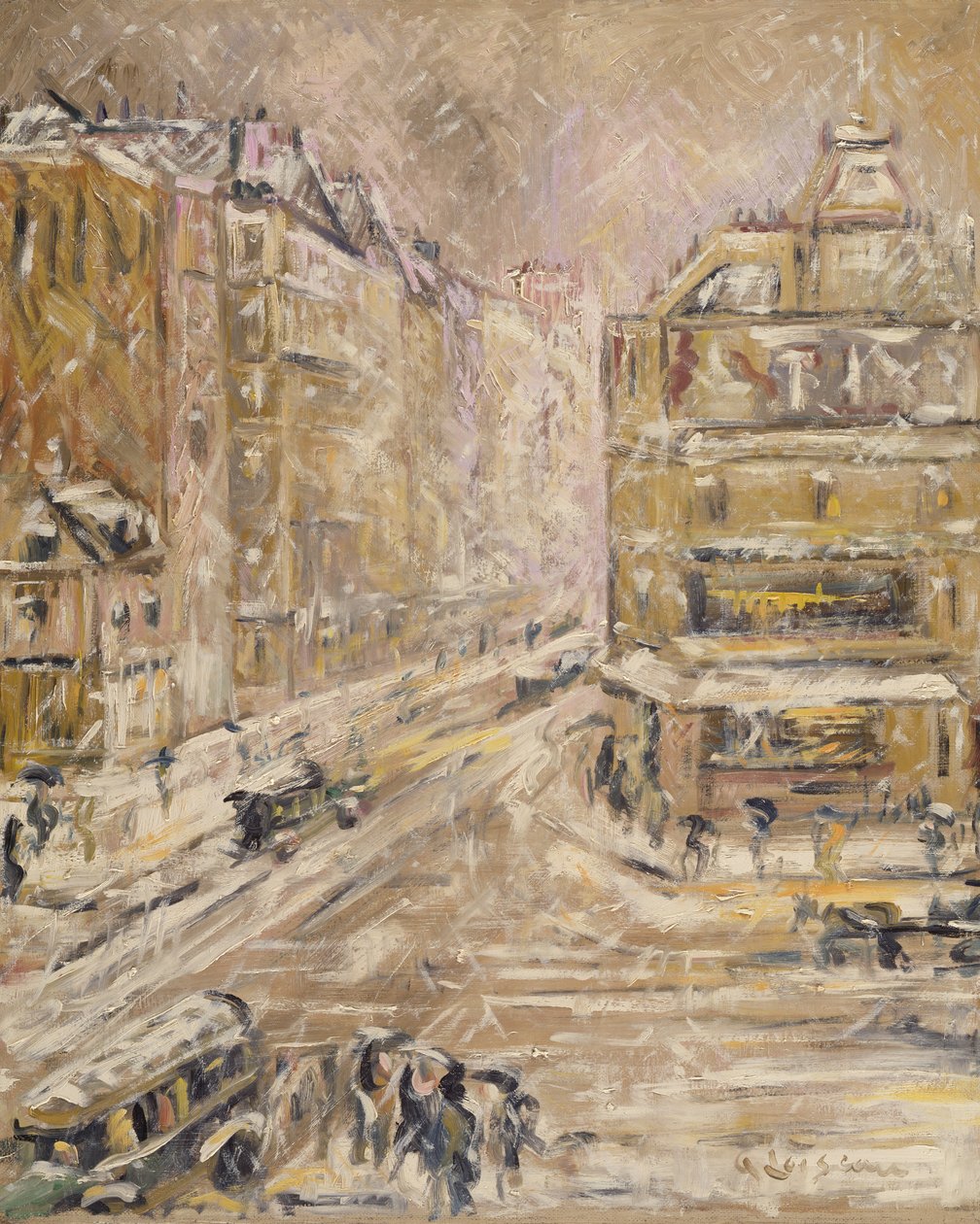 Rue de Clignancourt Under Snow，1924 作者 古斯塔夫·洛索（Gustave Loiseau）