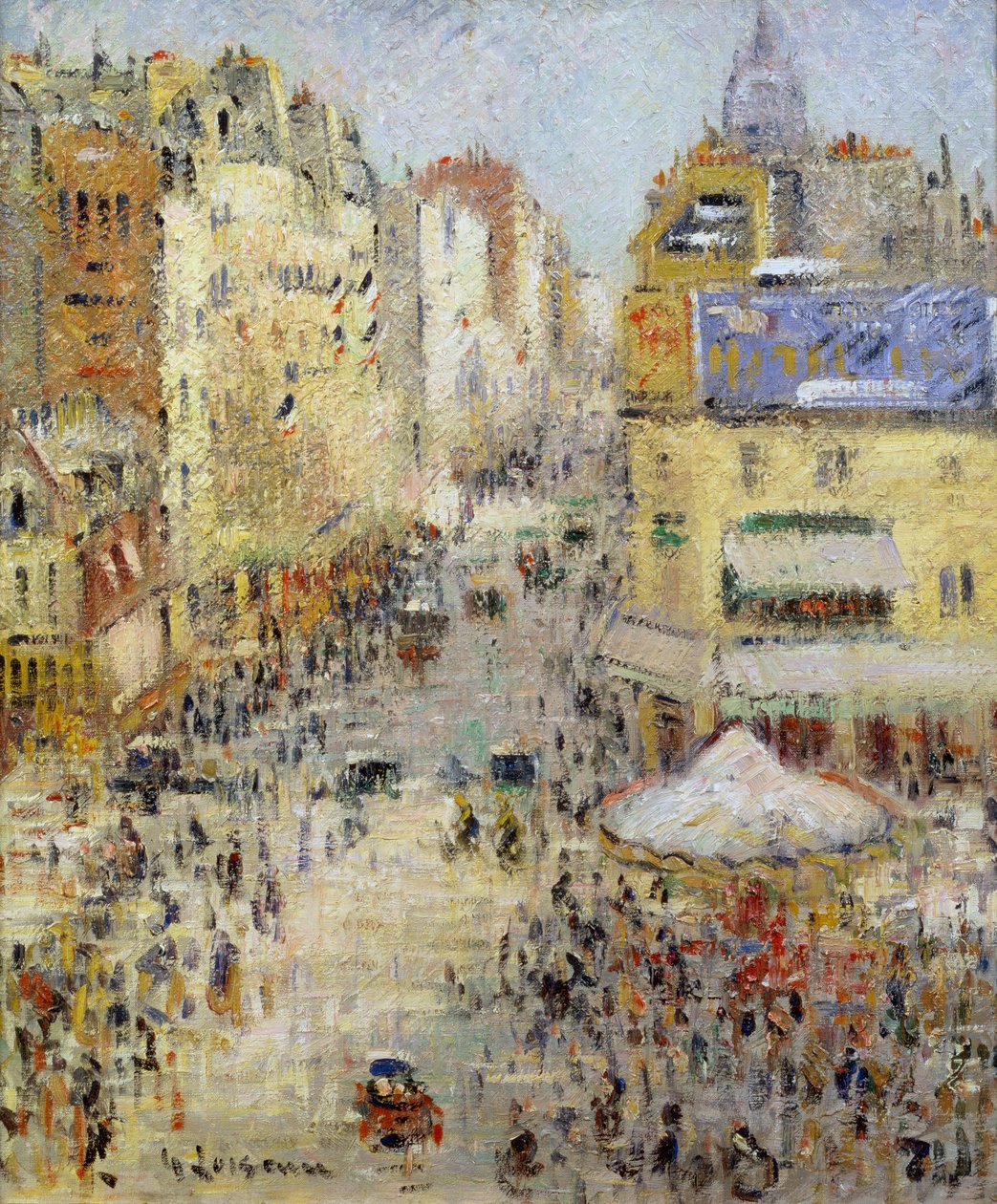 7月14日在巴黎，Rue de Clignancourt，1925年 作者 古斯塔夫·洛索（Gustave Loiseau）