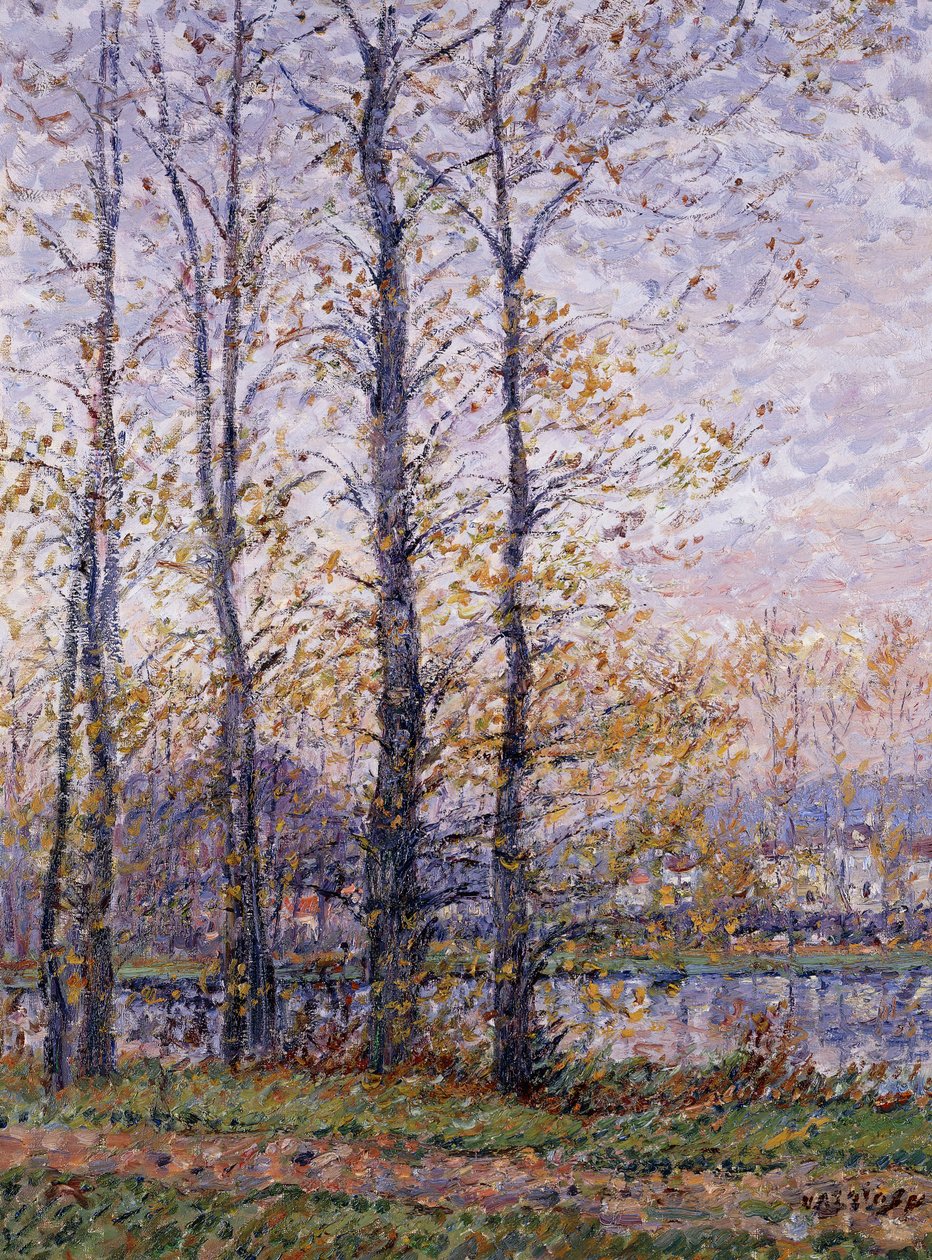 瓦兹河畔普瓦西银行； Les Bords de l“瓦兹， 作者 古斯塔夫·洛索（Gustave Loiseau）