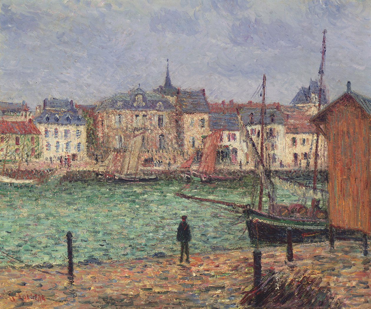 涨潮时的波尔尼克港 作者 古斯塔夫·洛索（Gustave Loiseau）