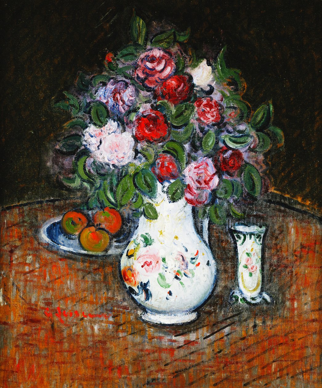 花瓶和水果碗；花瓶花和水果碗， 作者 古斯塔夫·洛索（Gustave Loiseau）