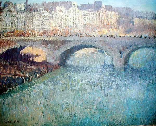 新桥风景（布面油画） 作者 古斯塔夫·洛索（Gustave Loiseau）