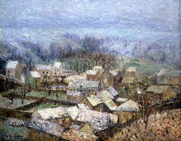 蓬多瓦兹的冬天（布面油画） 作者 古斯塔夫·洛索（Gustave Loiseau）