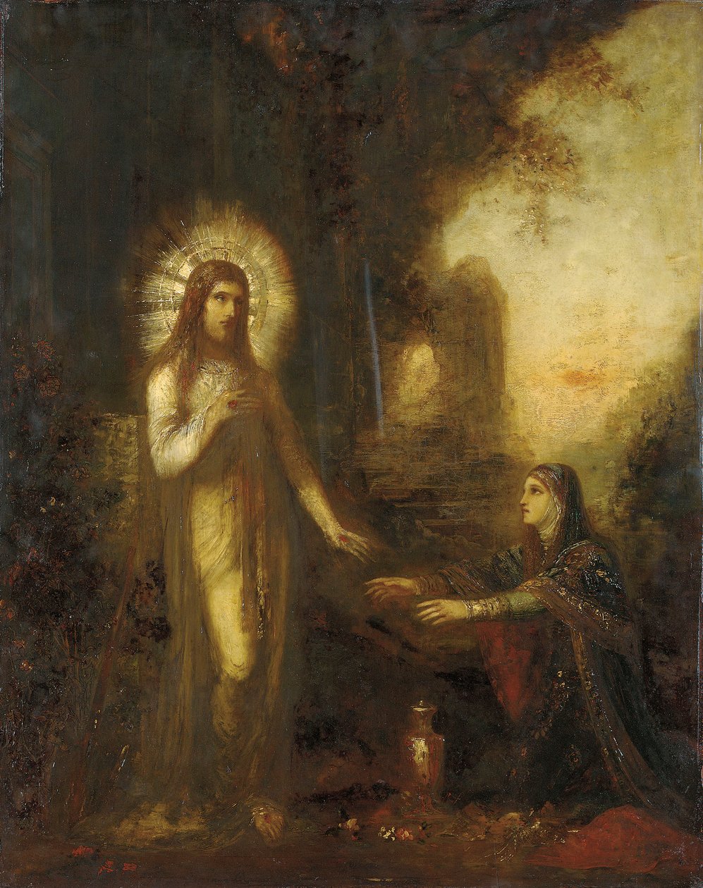 基督和抹大拉的马利亚（Noli Me Tangere），约1889年（面板上的油） 作者 古斯塔夫·莫罗（Gustave Moreau）