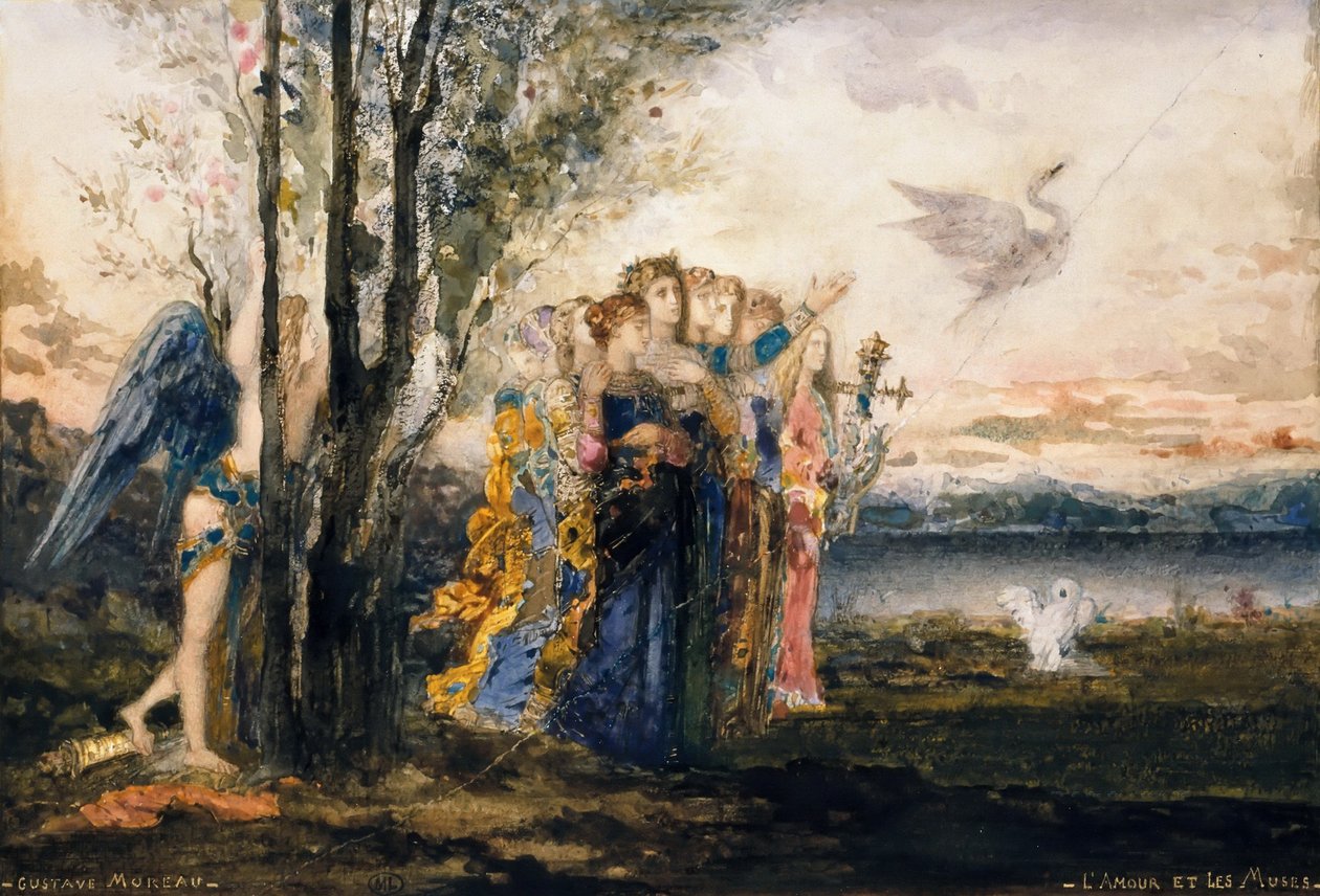 丘比特与缪斯女神 作者 古斯塔夫·莫罗（Gustave Moreau）