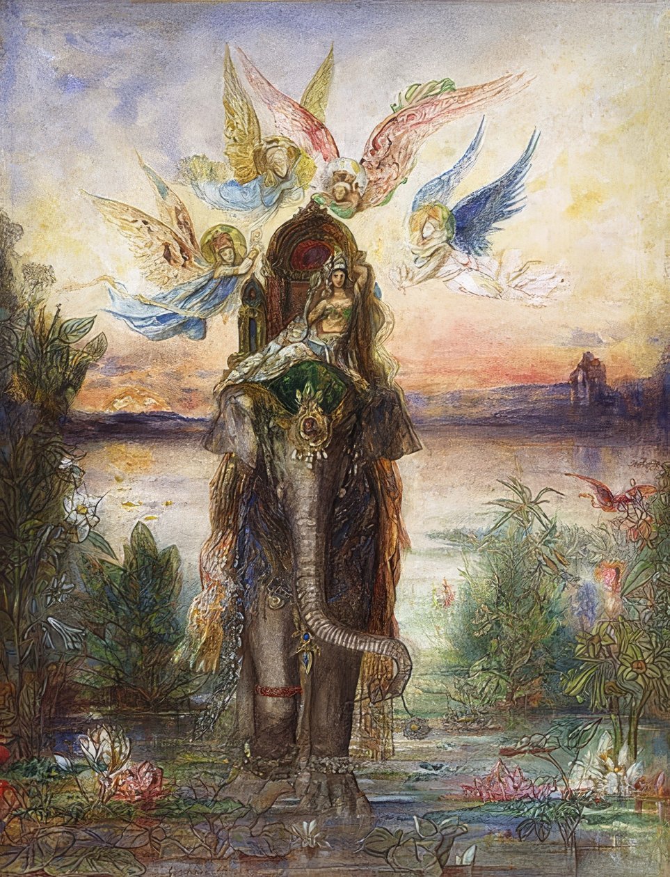 Der Heilige Elefant（佩里）。 1882 作者 古斯塔夫·莫罗（Gustave Moreau）