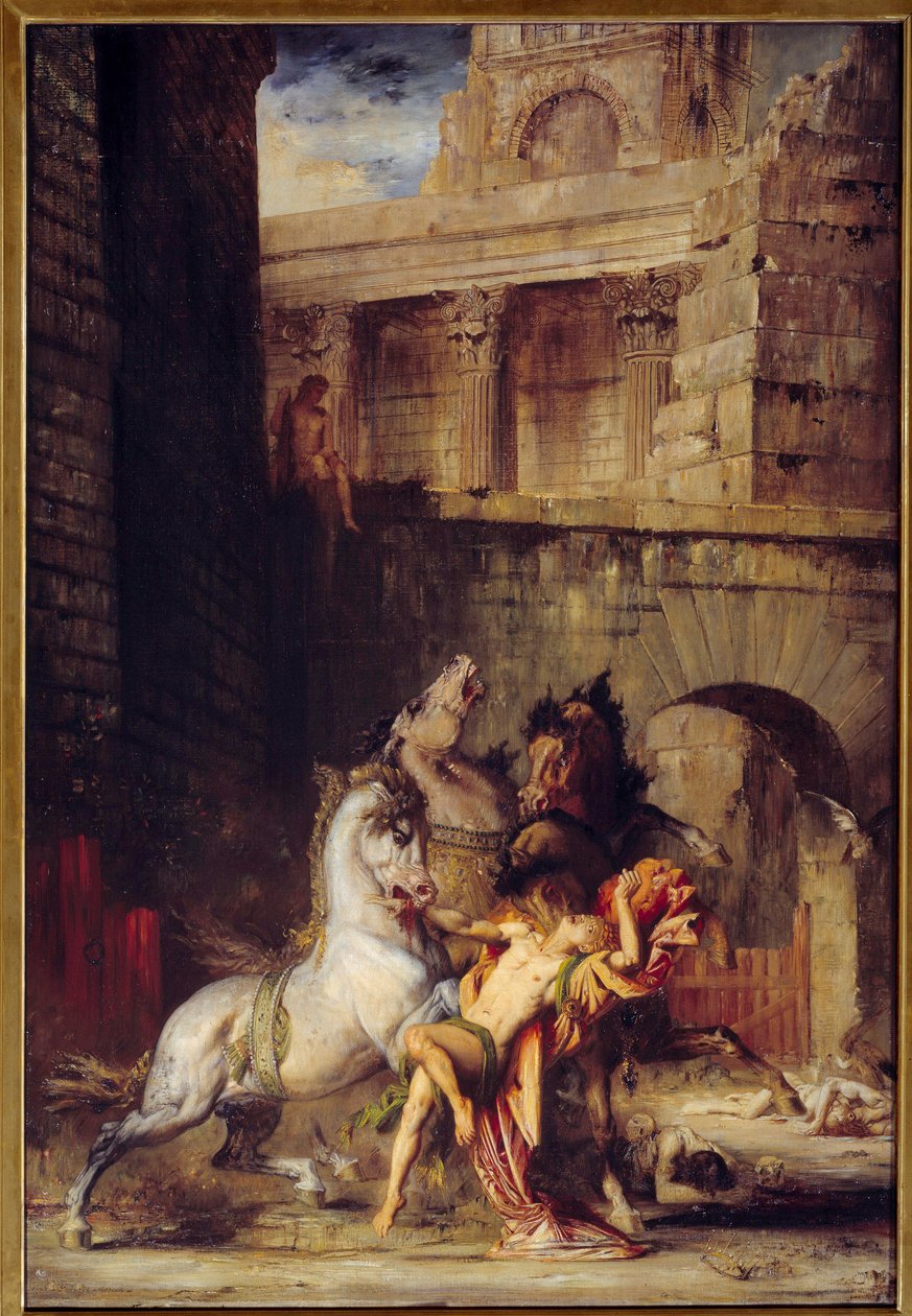 Diomede Devore by His Horses 古斯塔夫·莫罗 (1826-1898) 1865 年作画 1,38x0,84 m 鲁昂，Musee des Beaux Arts 作者 古斯塔夫·莫罗（Gustave Moreau）