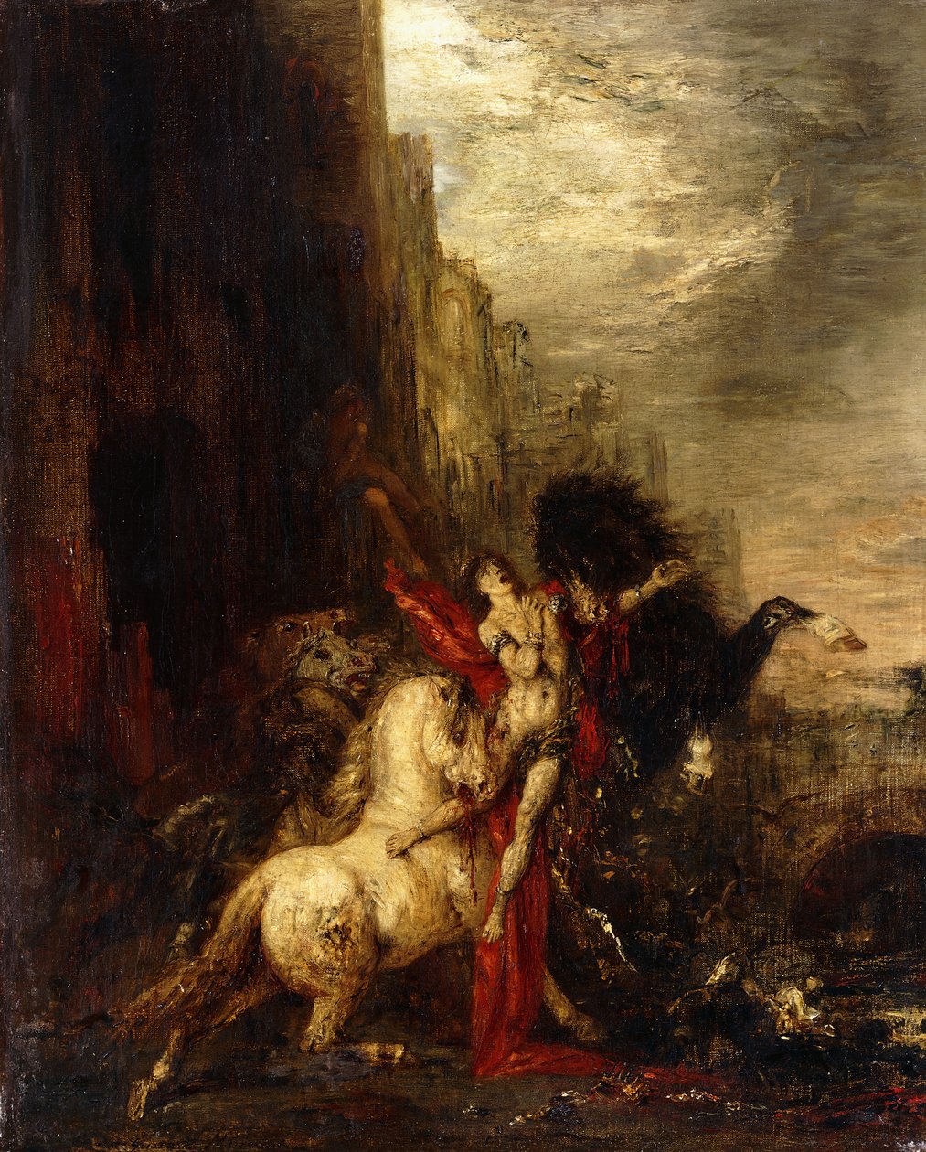 狄俄米德斯被他的马吞噬，约1865年至1870年 作者 古斯塔夫·莫罗（Gustave Moreau）