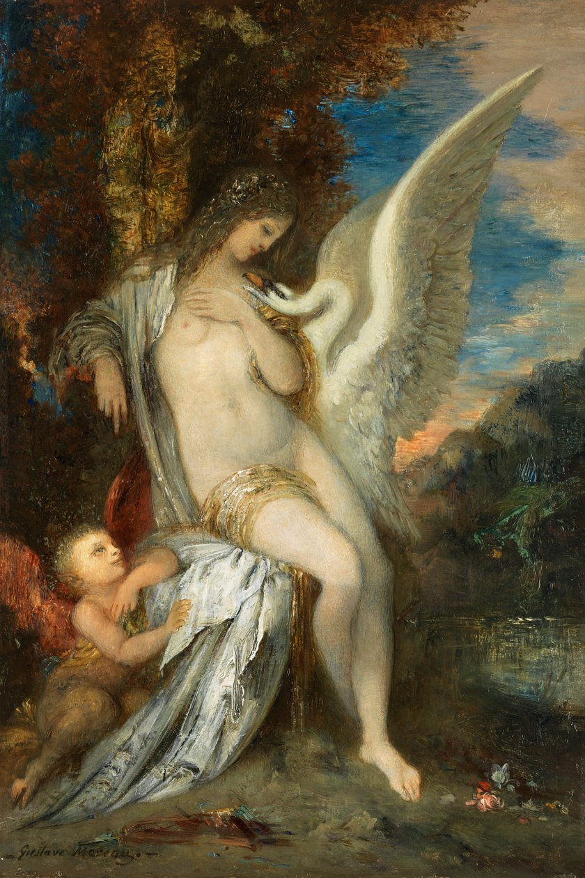 古斯塔夫-莫罗《莱达》，1875 年 作者 古斯塔夫·莫罗（Gustave Moreau）