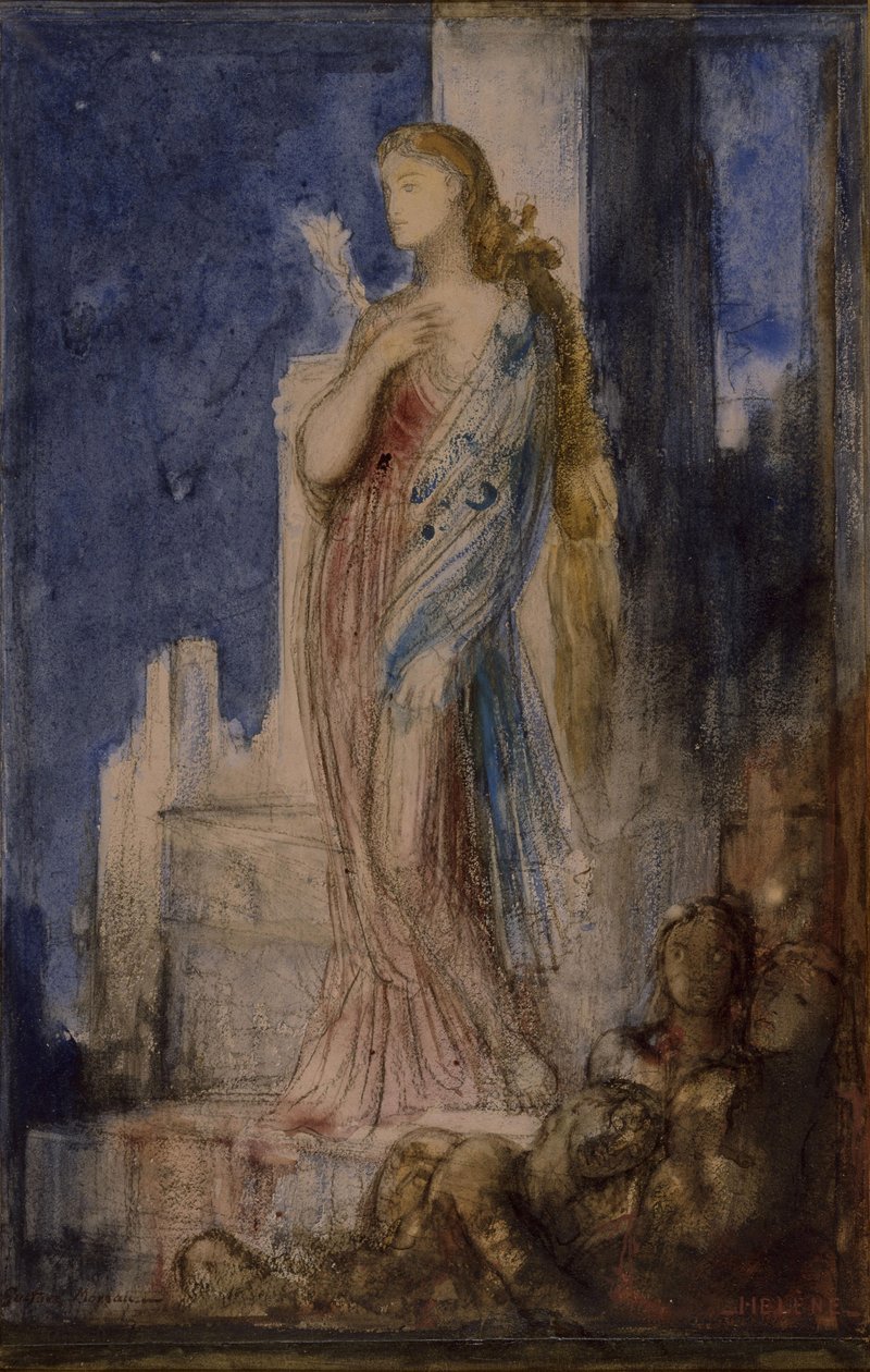 海伦在特洛伊城墙 作者 古斯塔夫·莫罗（Gustave Moreau）