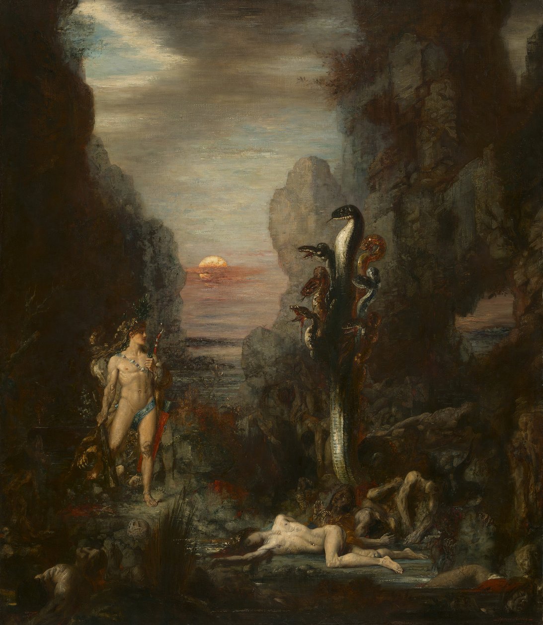 海格力斯和勒纳河的九头蛇，187576。 作者 古斯塔夫·莫罗（Gustave Moreau）