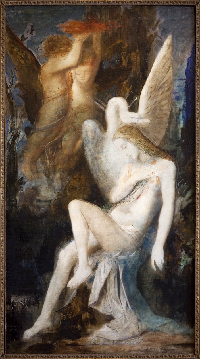 勒达与天鹅（布面油画） 作者 古斯塔夫·莫罗（Gustave Moreau）