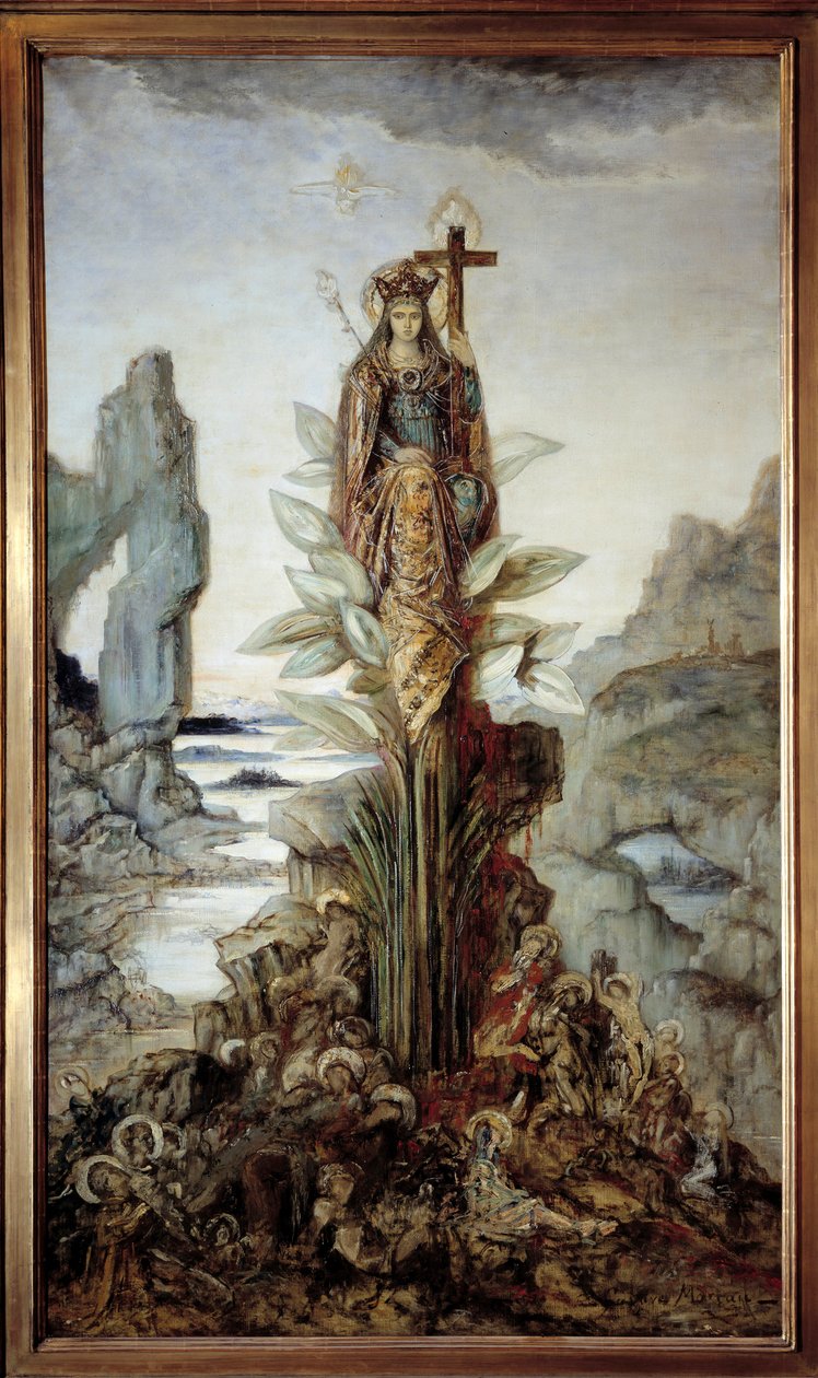 神秘之花。 古斯塔夫·莫罗 (1826-1898) 的绘画 作者 古斯塔夫·莫罗（Gustave Moreau）