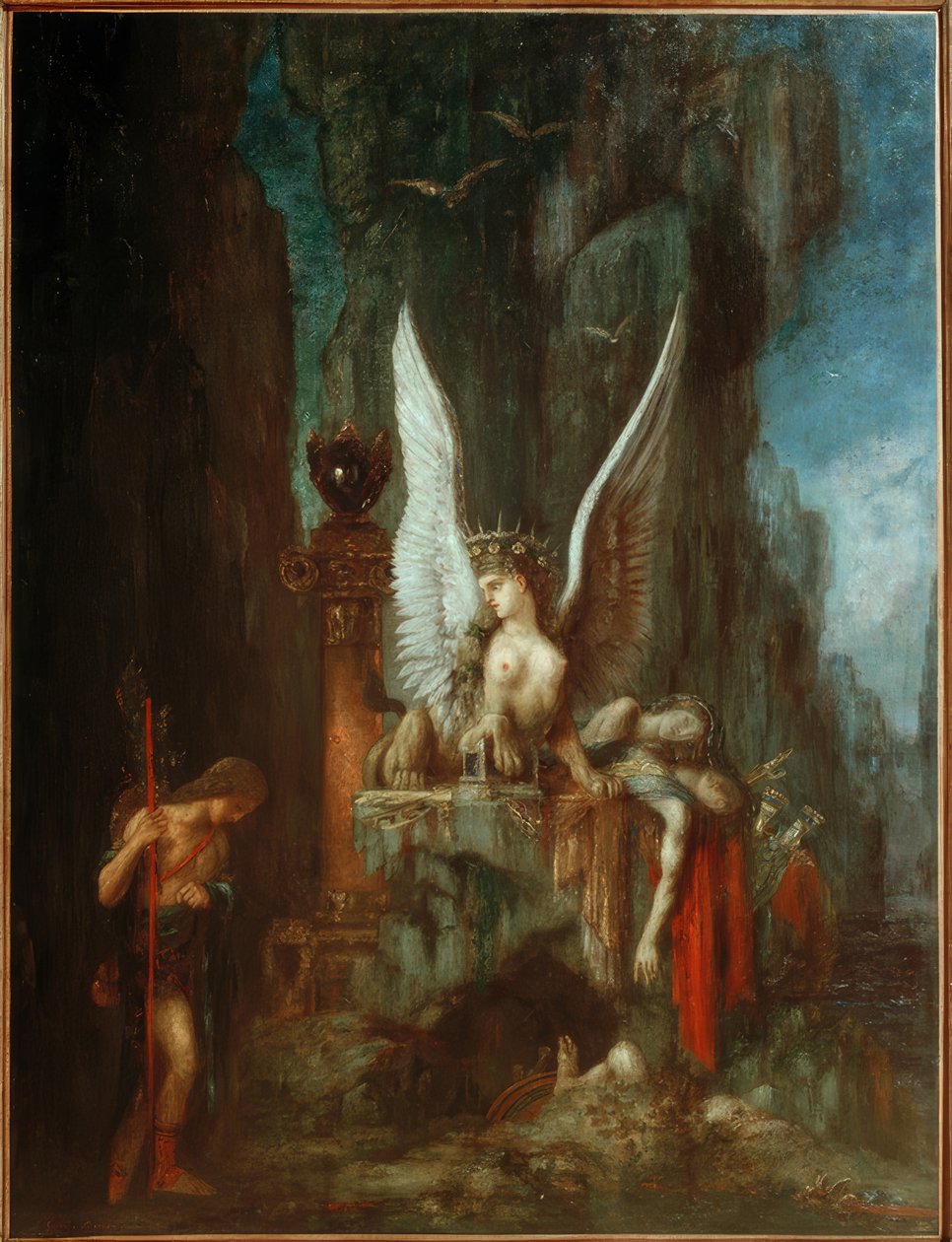 旅行者的俄狄浦斯或死亡前的平等 作者 古斯塔夫·莫罗（Gustave Moreau）