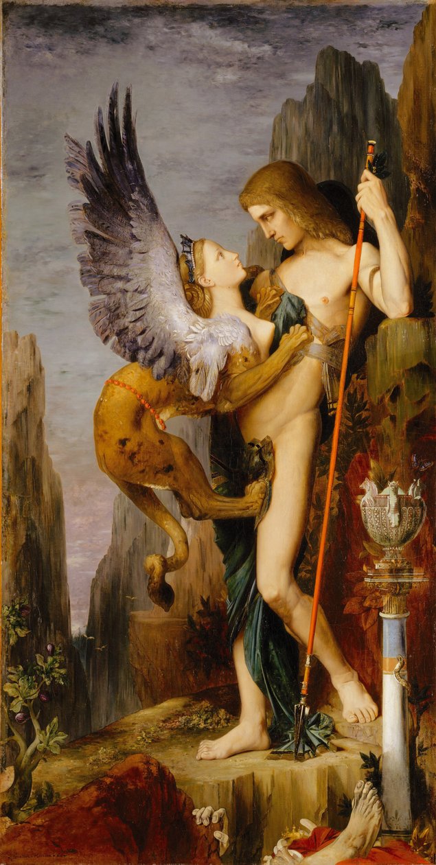 俄狄浦斯与狮身人面像 作者 古斯塔夫·莫罗（Gustave Moreau）
