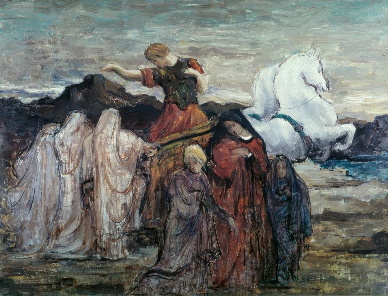 费顿和三个女人。神话场景） 作者 古斯塔夫·莫罗（Gustave Moreau）