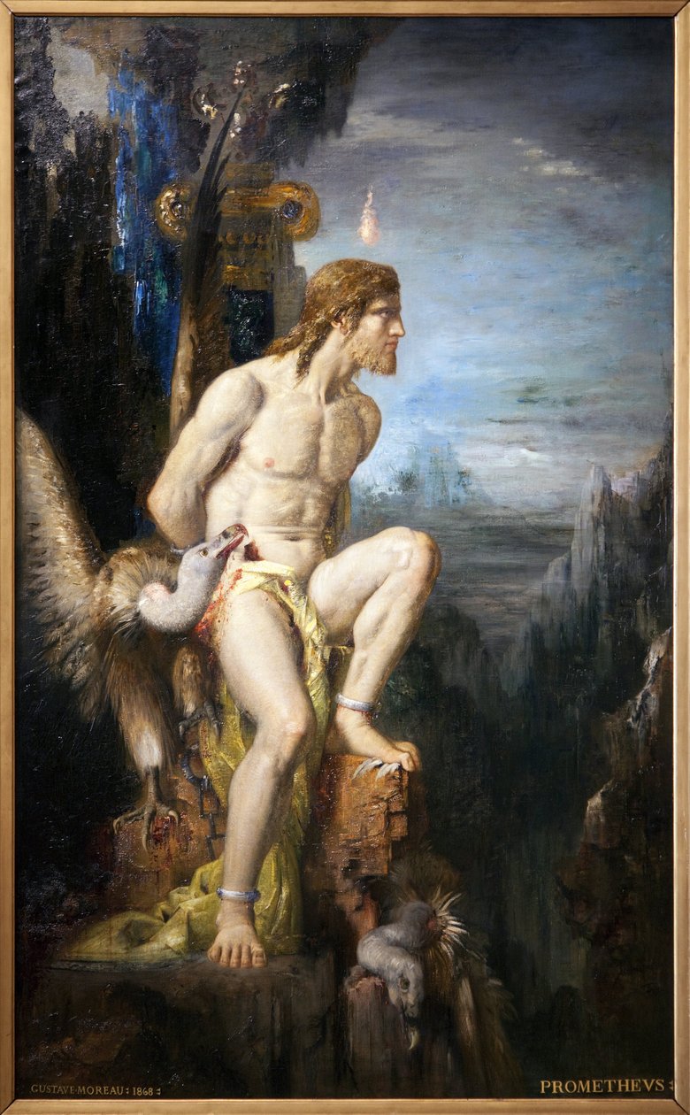 普罗米西。 古斯塔夫·莫罗（Gustave Moreau，1826-1898）的画布油画。 摄影，KIM Youngtae，巴黎，古斯塔夫·莫罗博物馆。 作者 古斯塔夫·莫罗（Gustave Moreau）