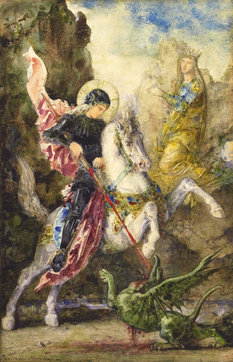 圣乔治与龙 作者 古斯塔夫·莫罗（Gustave Moreau）