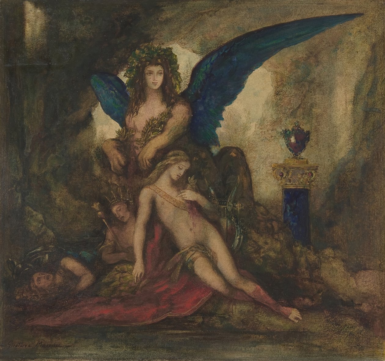 石窟中的斯芬克斯 诗人、国王和战士，1840-98。 作者 古斯塔夫·莫罗（Gustave Moreau）