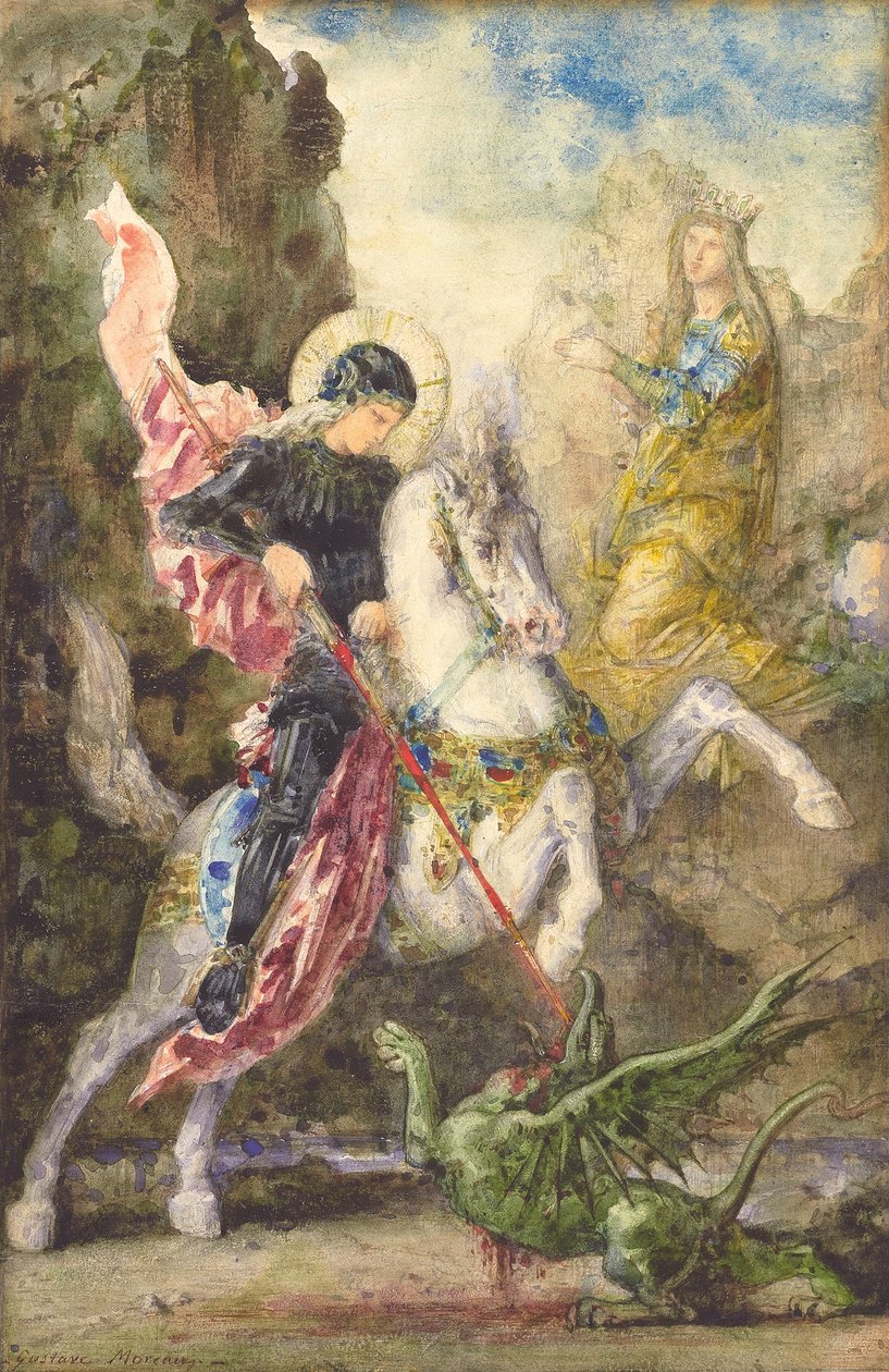 圣乔治与龙，1869年 作者 古斯塔夫·莫罗（Gustave Moreau）