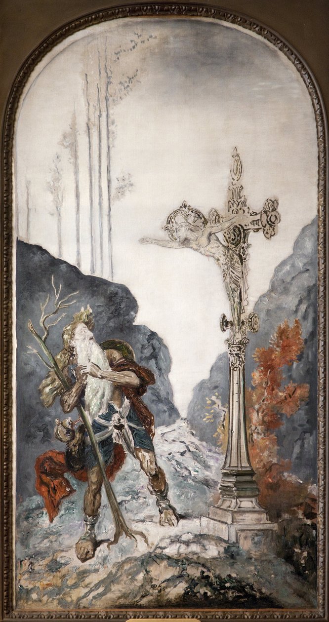 流浪的犹太人，对召唤他的受难感到惊讶，古斯塔夫·莫罗（Gustave Moreau，1826-1898）的布面油画。 摄影，KIM Youngtae，巴黎，古斯塔夫·莫罗博物馆。 作者 古斯塔夫·莫罗（Gustave Moreau）