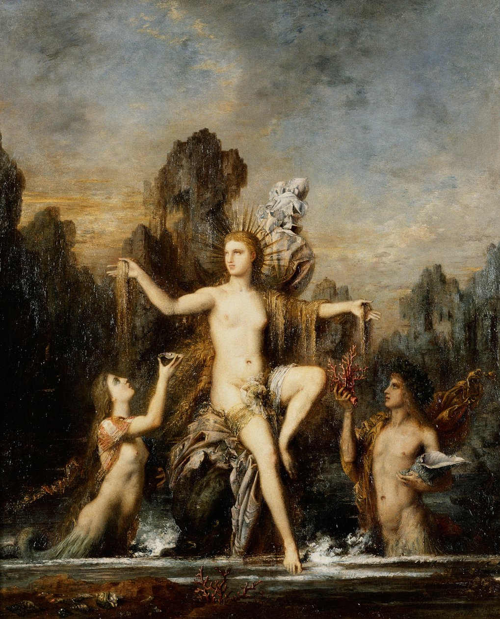 金星从海上升起；金星离开浪潮，1866年 作者 古斯塔夫·莫罗（Gustave Moreau）