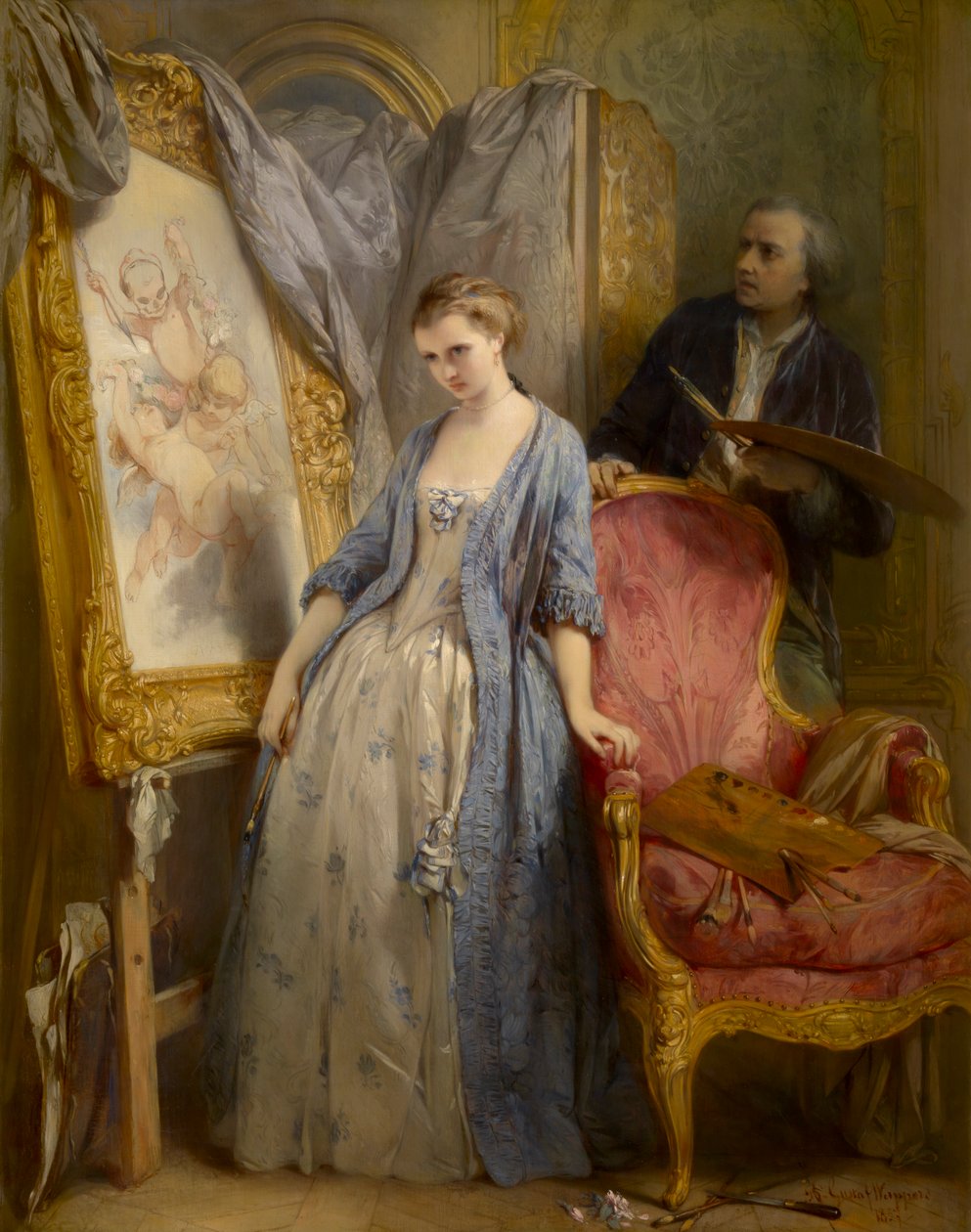 年轻艺术家的白日梦（布面油画） 作者 Gustave 或 Gustaaf Wappers