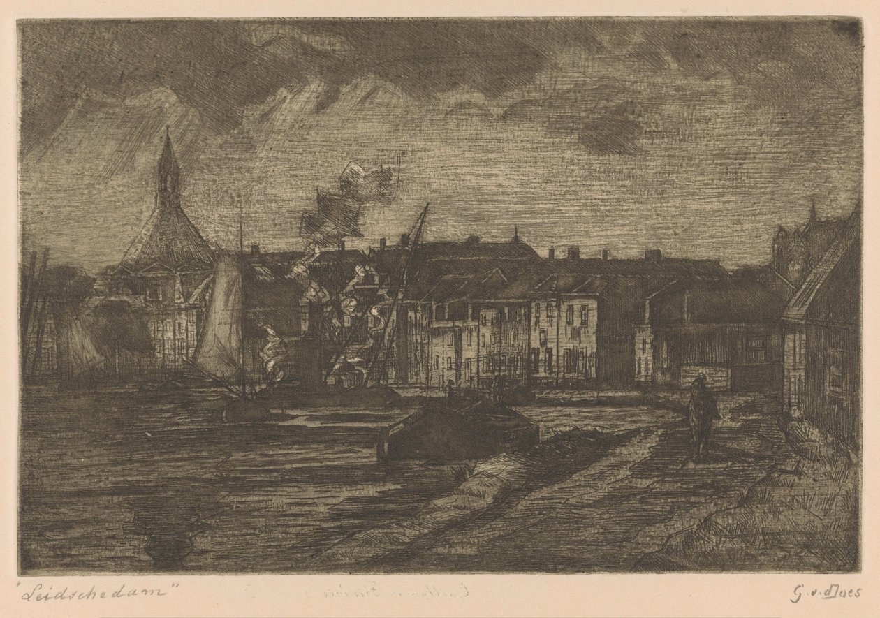 Leidschendam (original title on object) 作者 Gustave van der Does（艺术家签名）