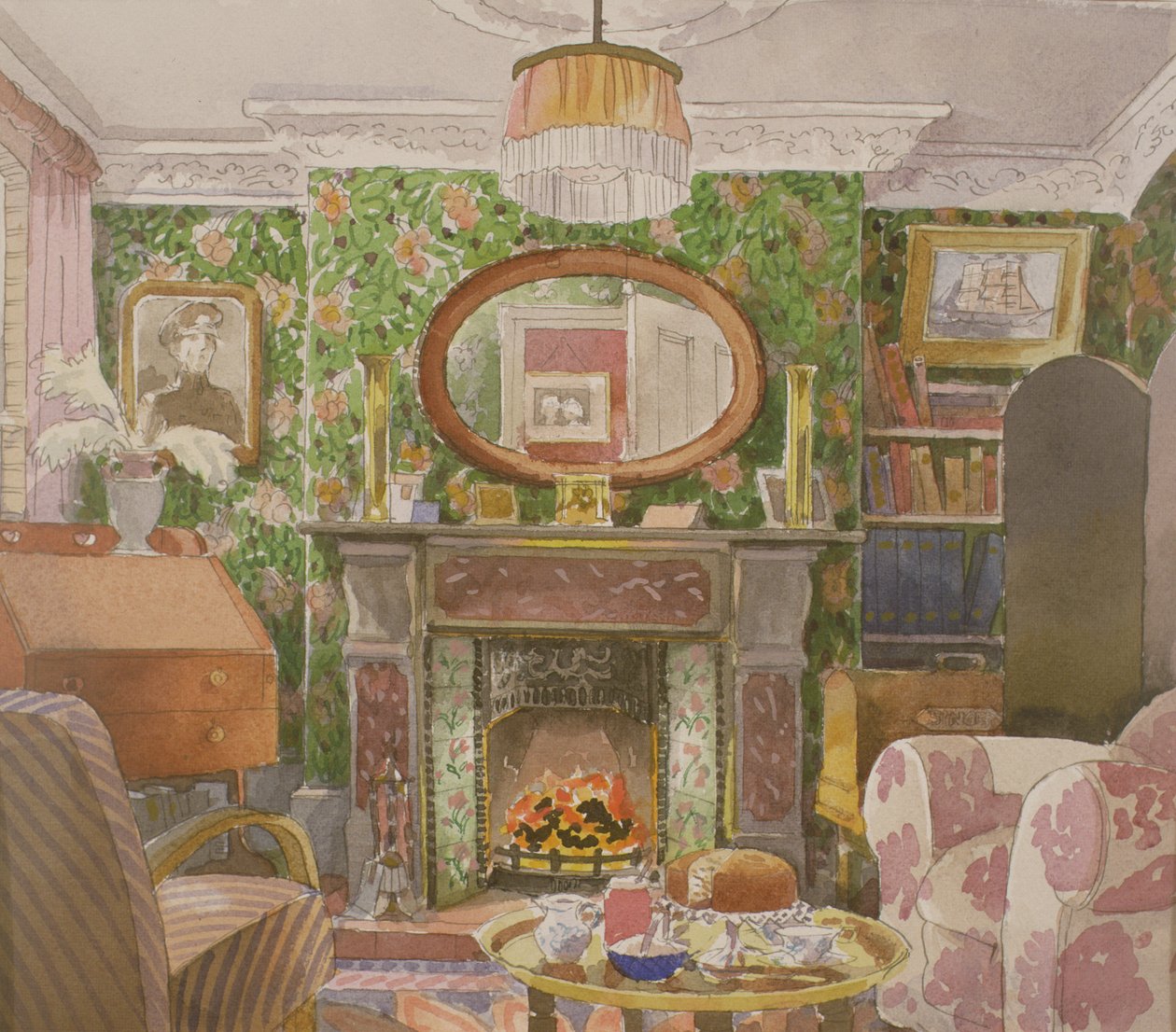 花瓶，c.1927（纸上水粉和wc） 作者 格温·约翰