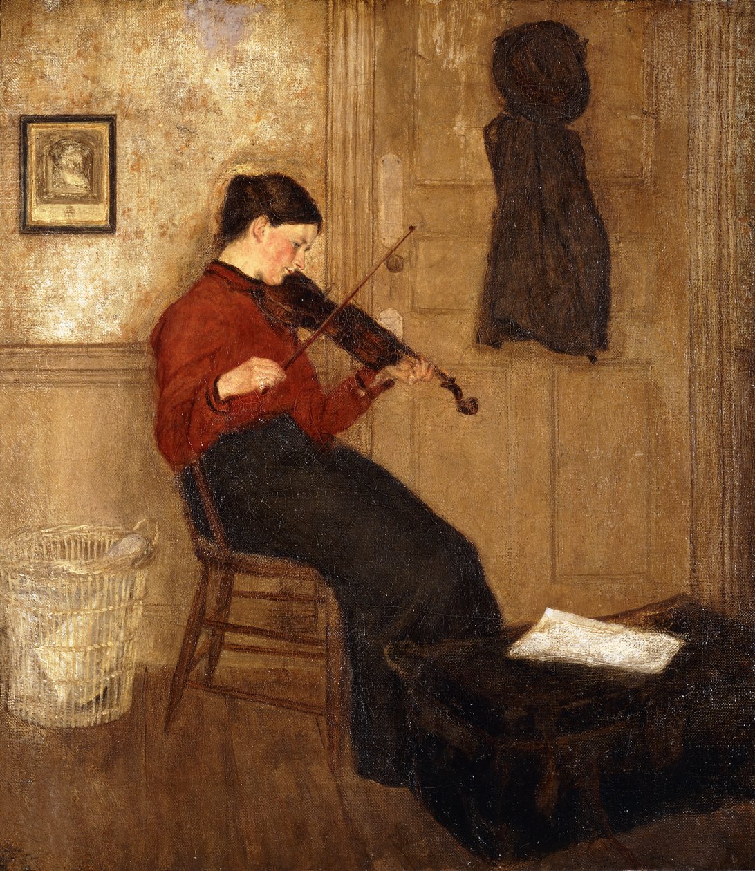 小提琴的年轻女子，1897-98年 作者 格温·约翰