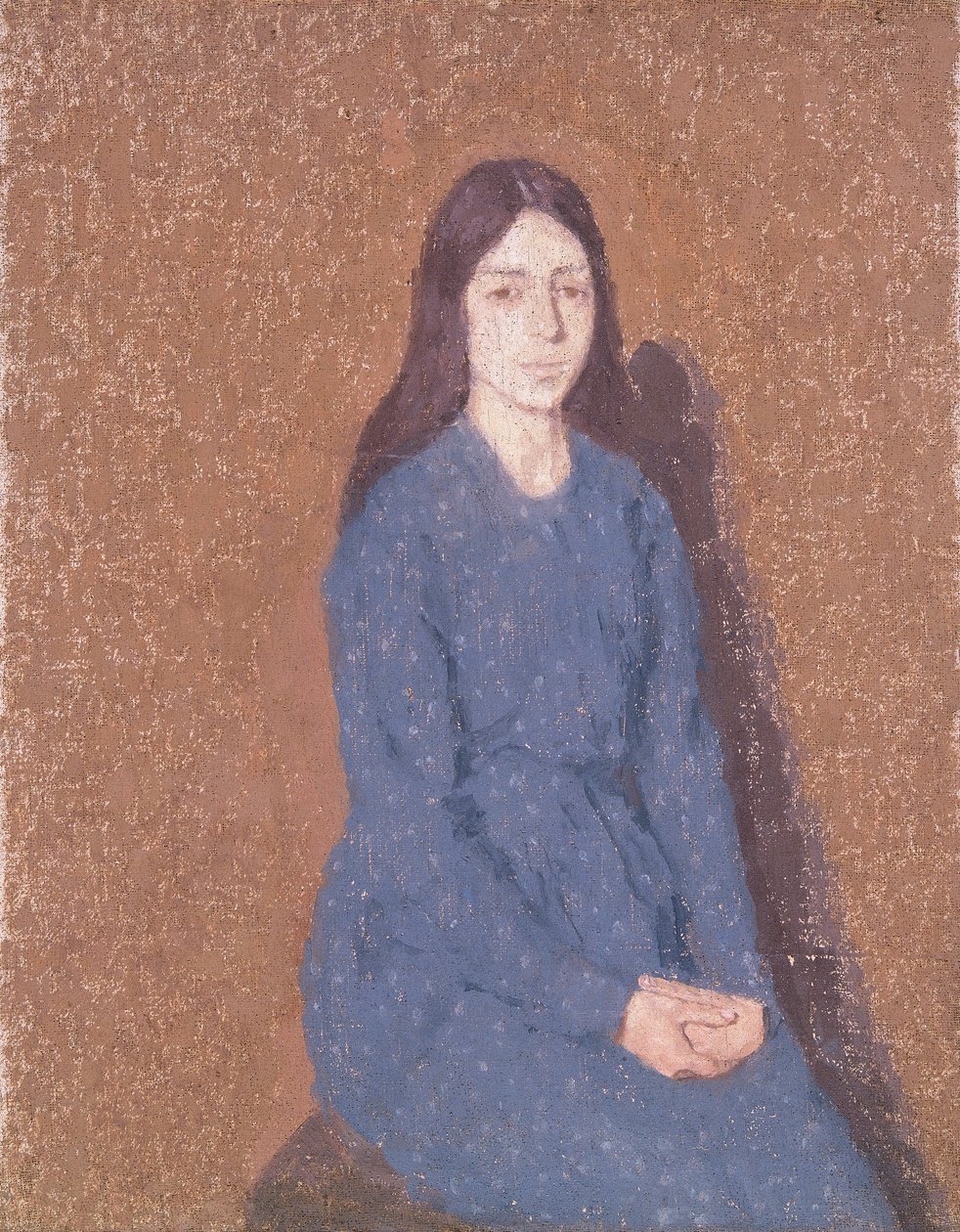 穿蓝色衣服的女孩》，1900-1935年 作者 格温多琳·玛丽·约翰