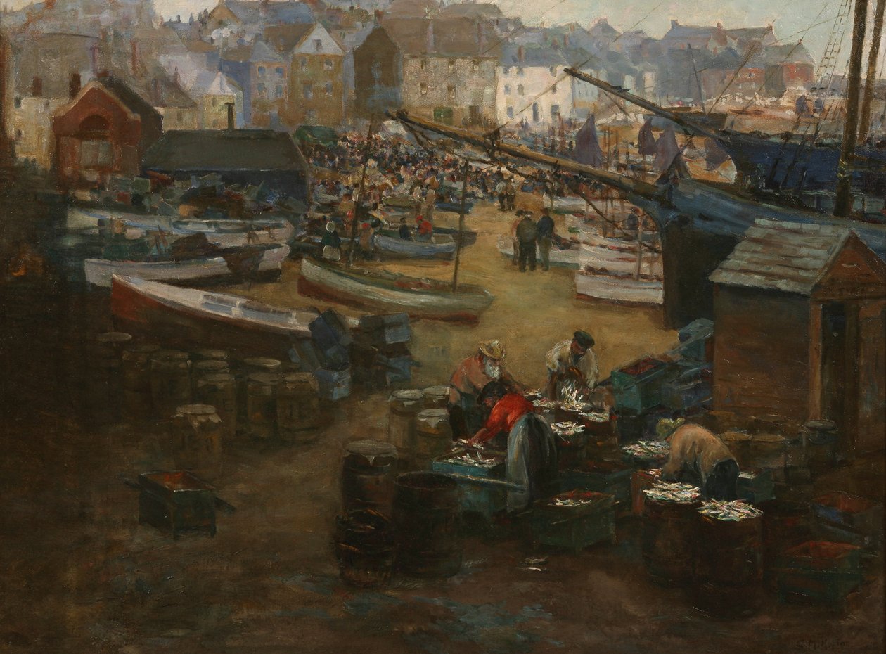 包装鱼，圣艾夫斯，c.1910 作者 格温多琳·玛格丽特·霍普顿