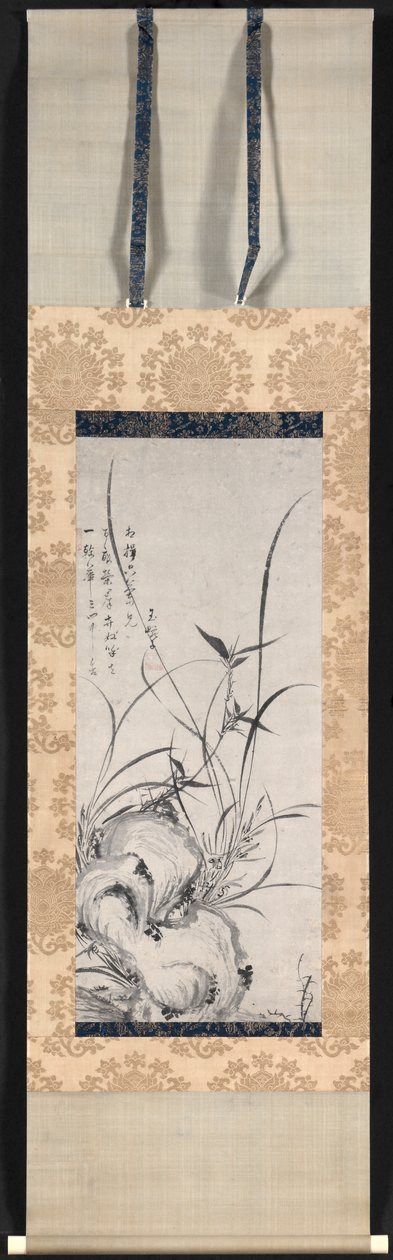 岩石、竹子和兰花 作者 玉园盂兰盆法