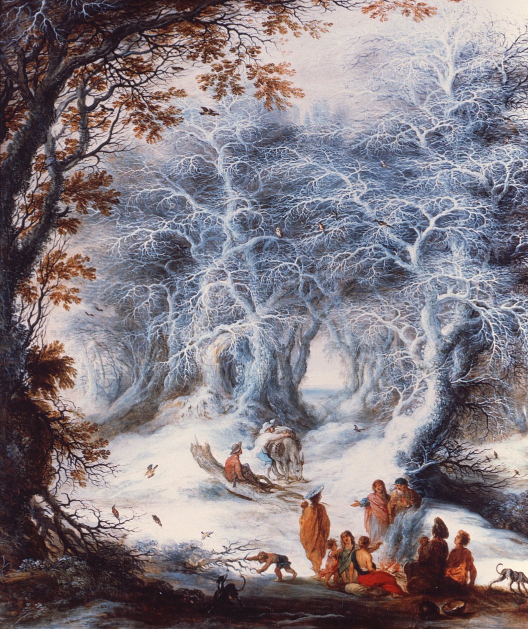 冬季景观与吉普赛人的营地 作者 Gysbrecht Lytens或Leytens