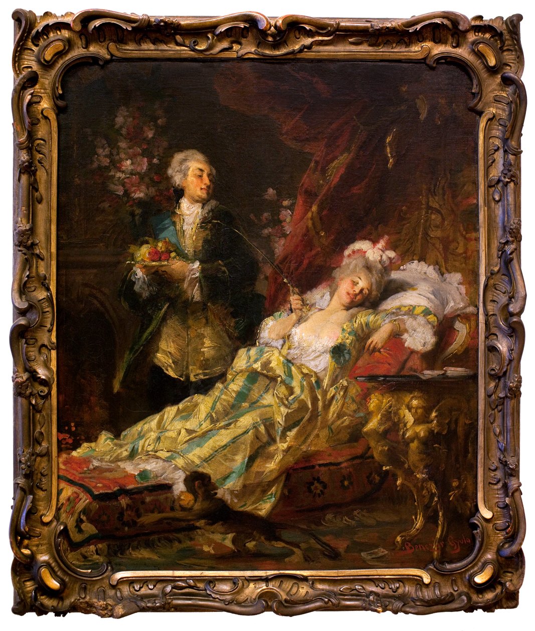 路易十五 (1710-1774) 和杜巴里夫人。 （珍妮贝库，被称为 de Cantigny 或 de Vaubernier 作者 久拉·本丘尔（GyulaBenczúr）