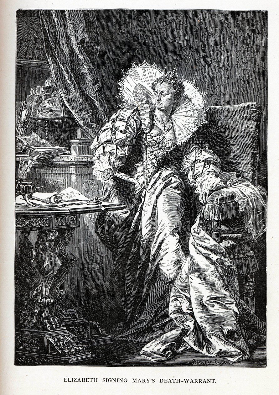 伊丽莎白签署玛丽的死刑令，1882年 作者 久拉·本丘尔（GyulaBenczúr）