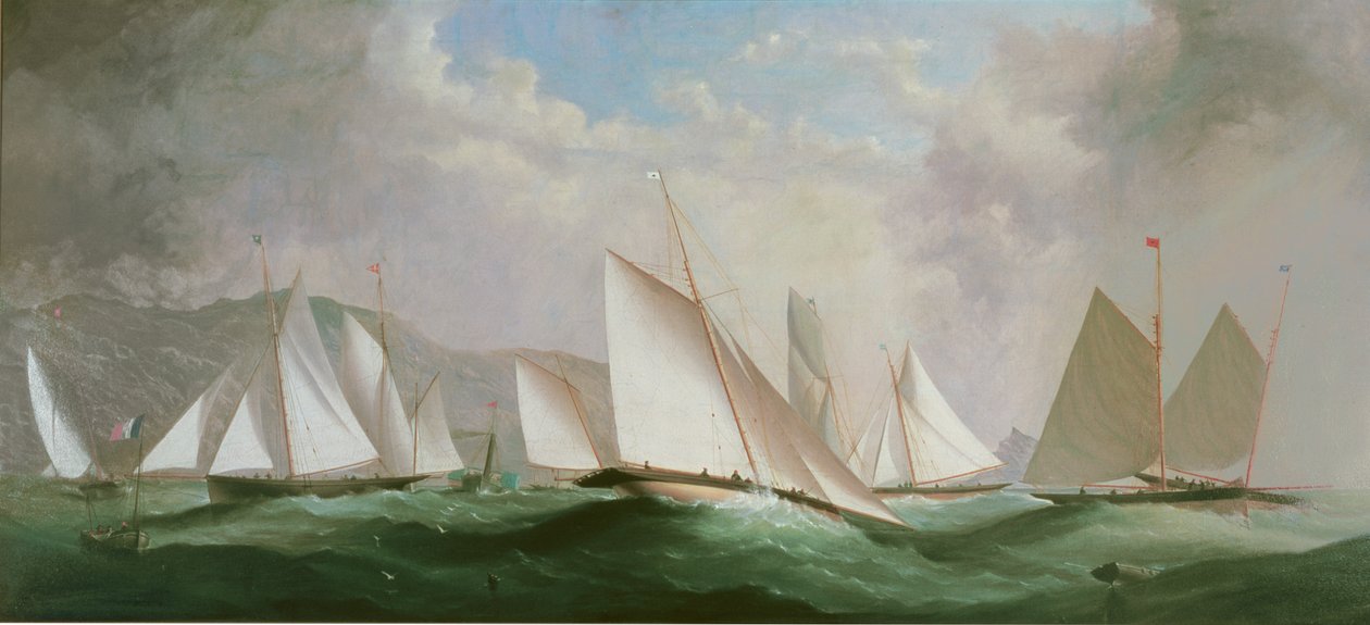 准备开始，飞镖游艇俱乐部帆船赛，1868年 作者 H.福雷斯特