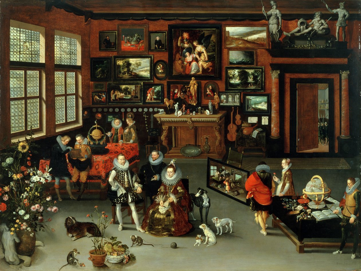 Archduke Albert（1559-c.1621）和Archduchess Isabella（1566-1633）访问收藏家内阁，c.1621-23 作者 H. II和Brueghel，Jan I Francken