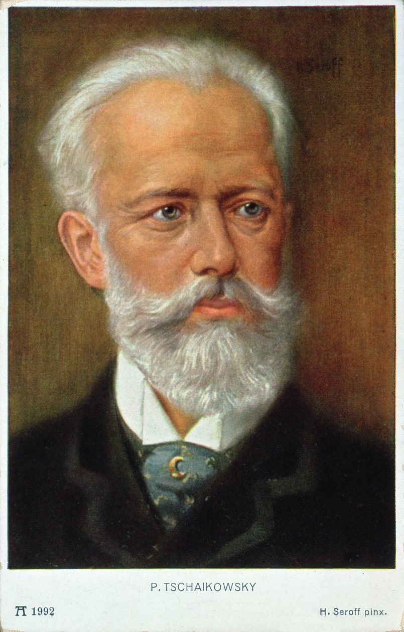 Piotr Ilyich Tchaikovsky的明信片（1840-93） 作者 塞罗夫