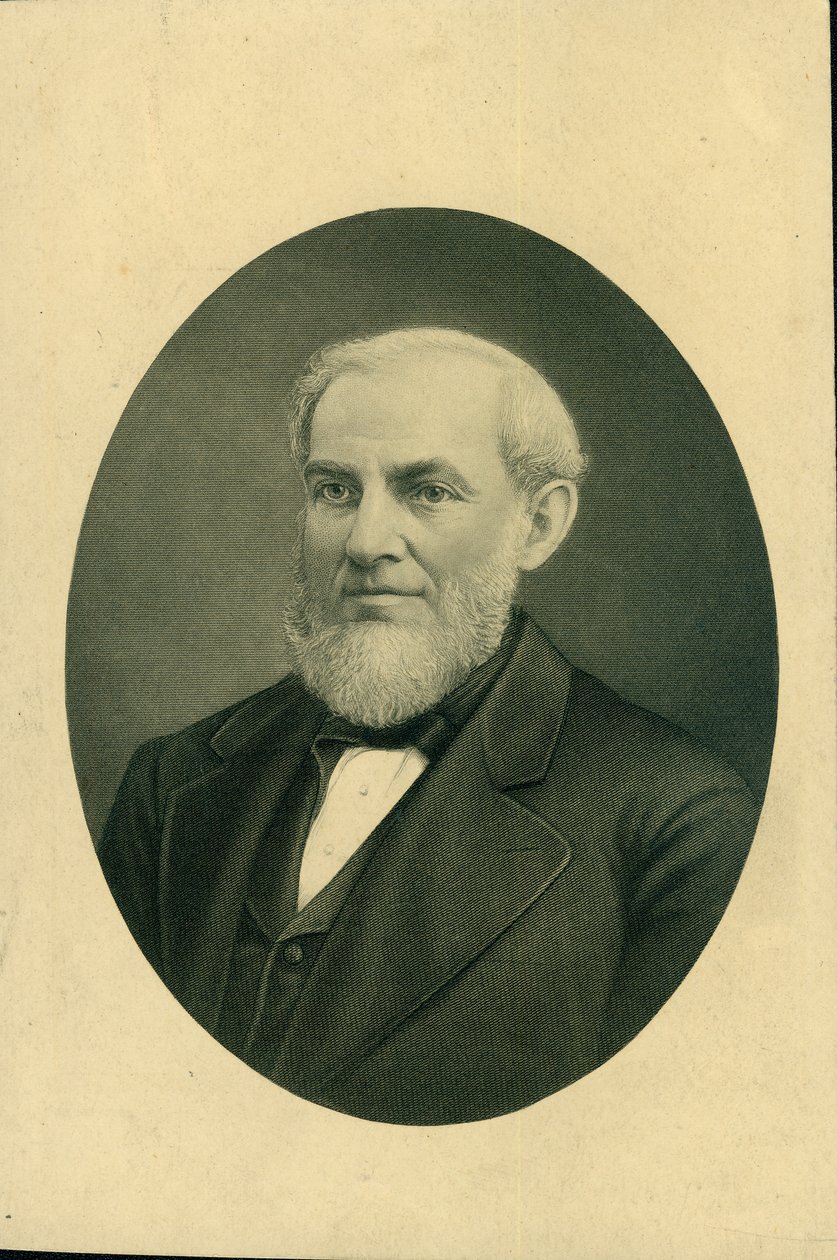 Giles Franklin Filley穿着西装和背心的胸围画像，转向左边 作者 HB霍尔和儿子