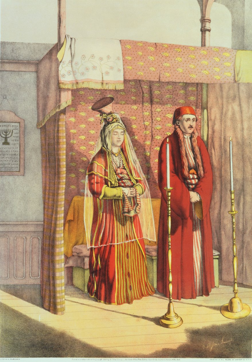 1862年由查尔斯帕森斯雕刻的犹太婚姻 作者 HJ范·伦纳普