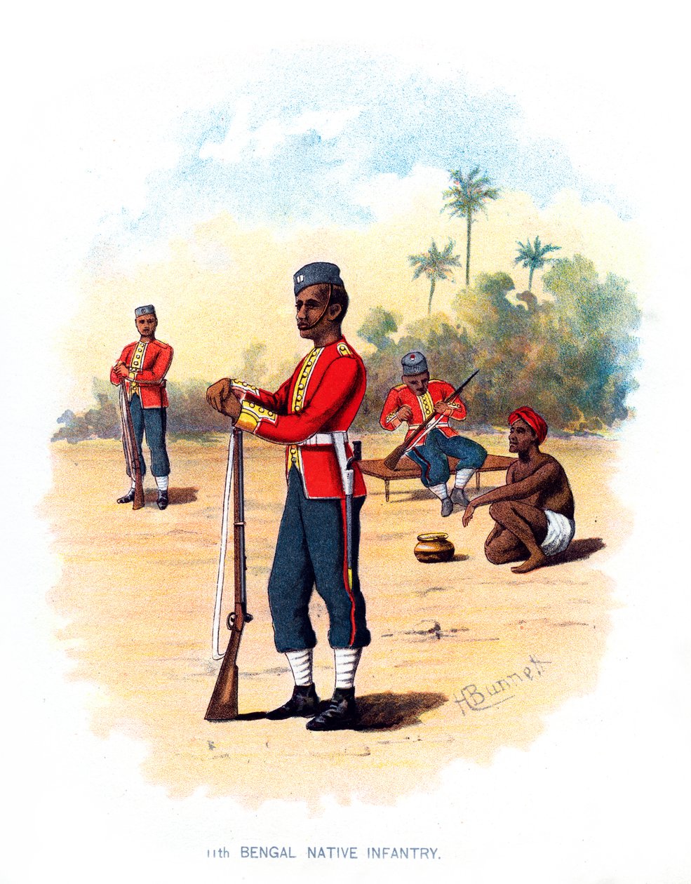 孟加拉国第11步兵团，c1890年。 作者 班尼特