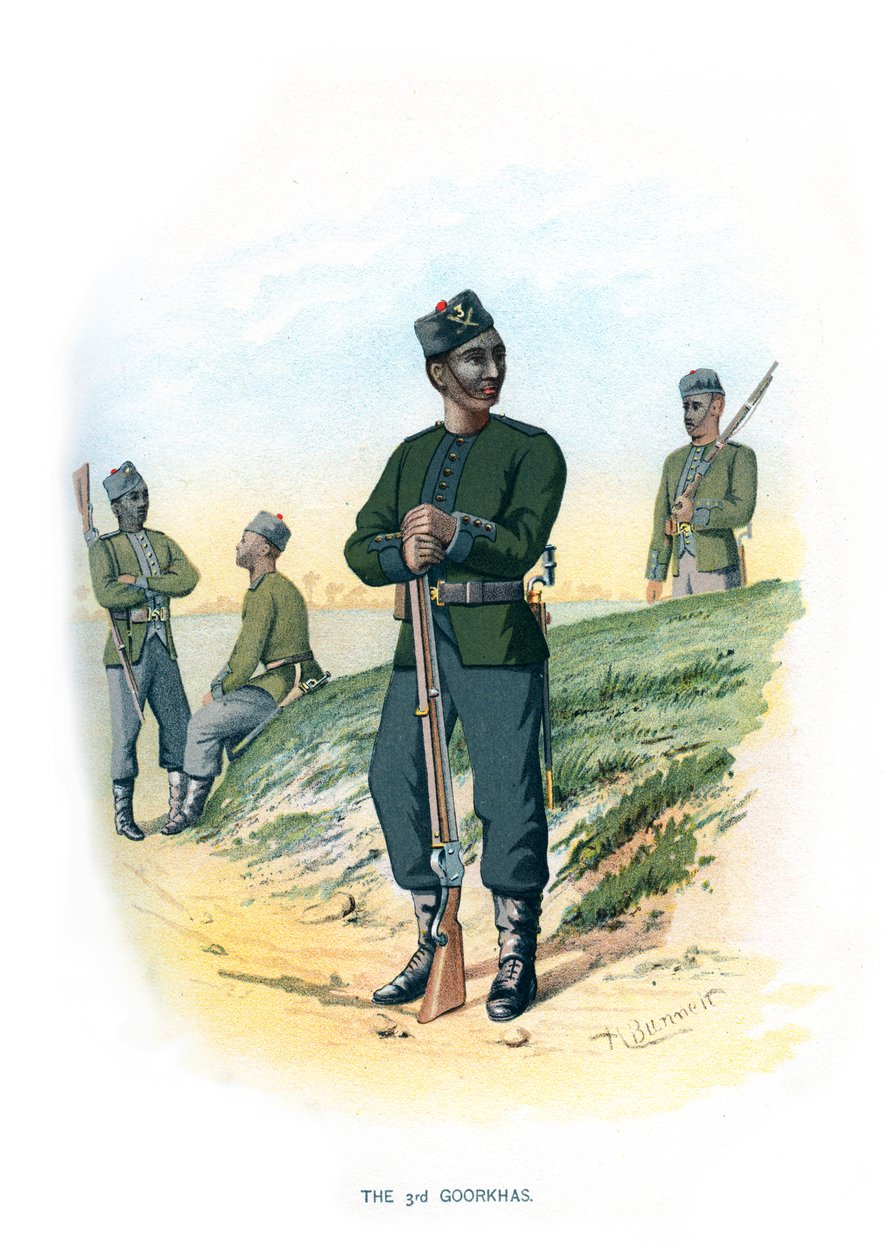 戈尔卡什（Goorkhas）第三，约1890年。 作者 班尼特