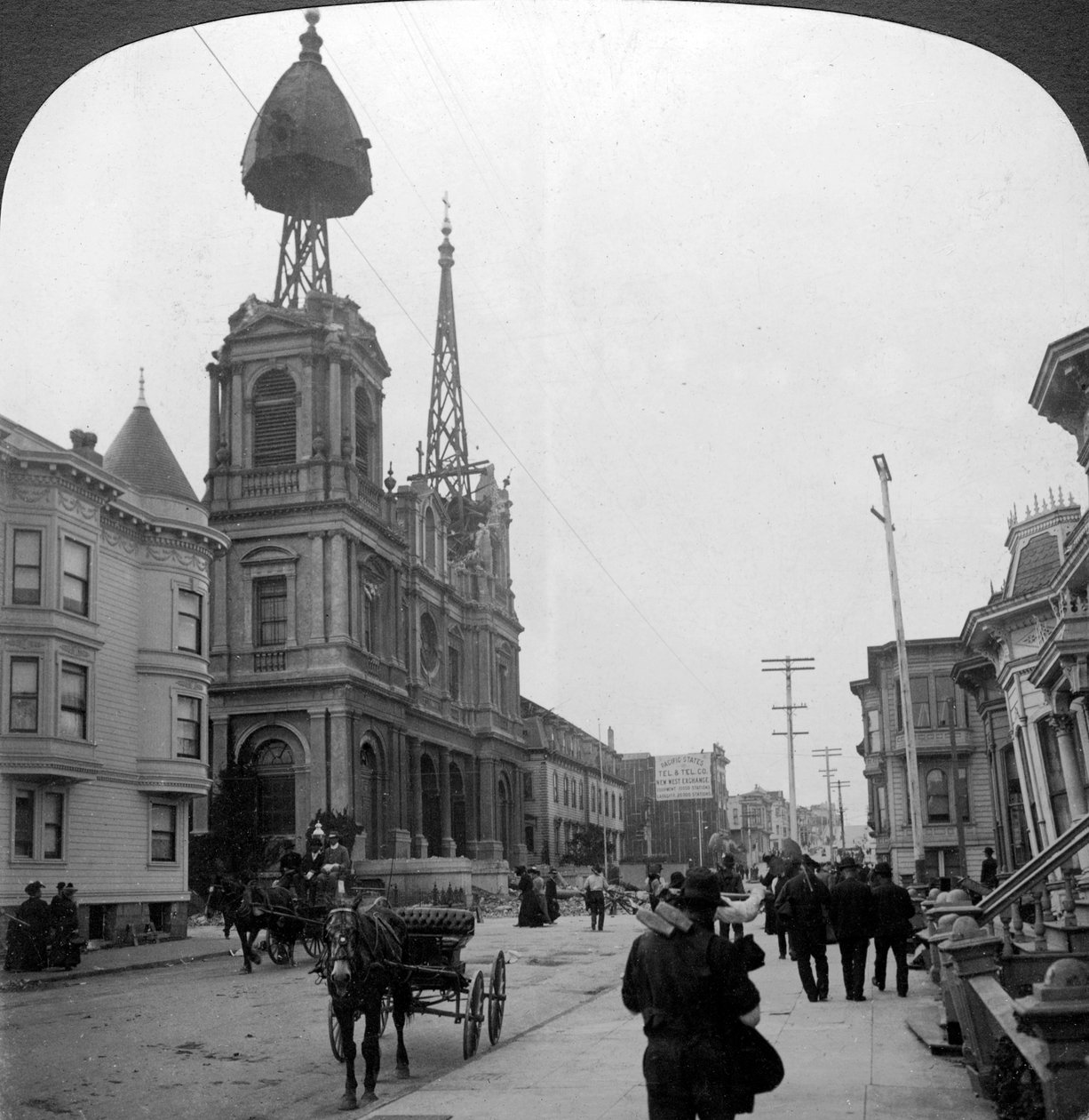 大地震的后果，美国加利福尼亚州旧金山，1906年。 作者 HC白
