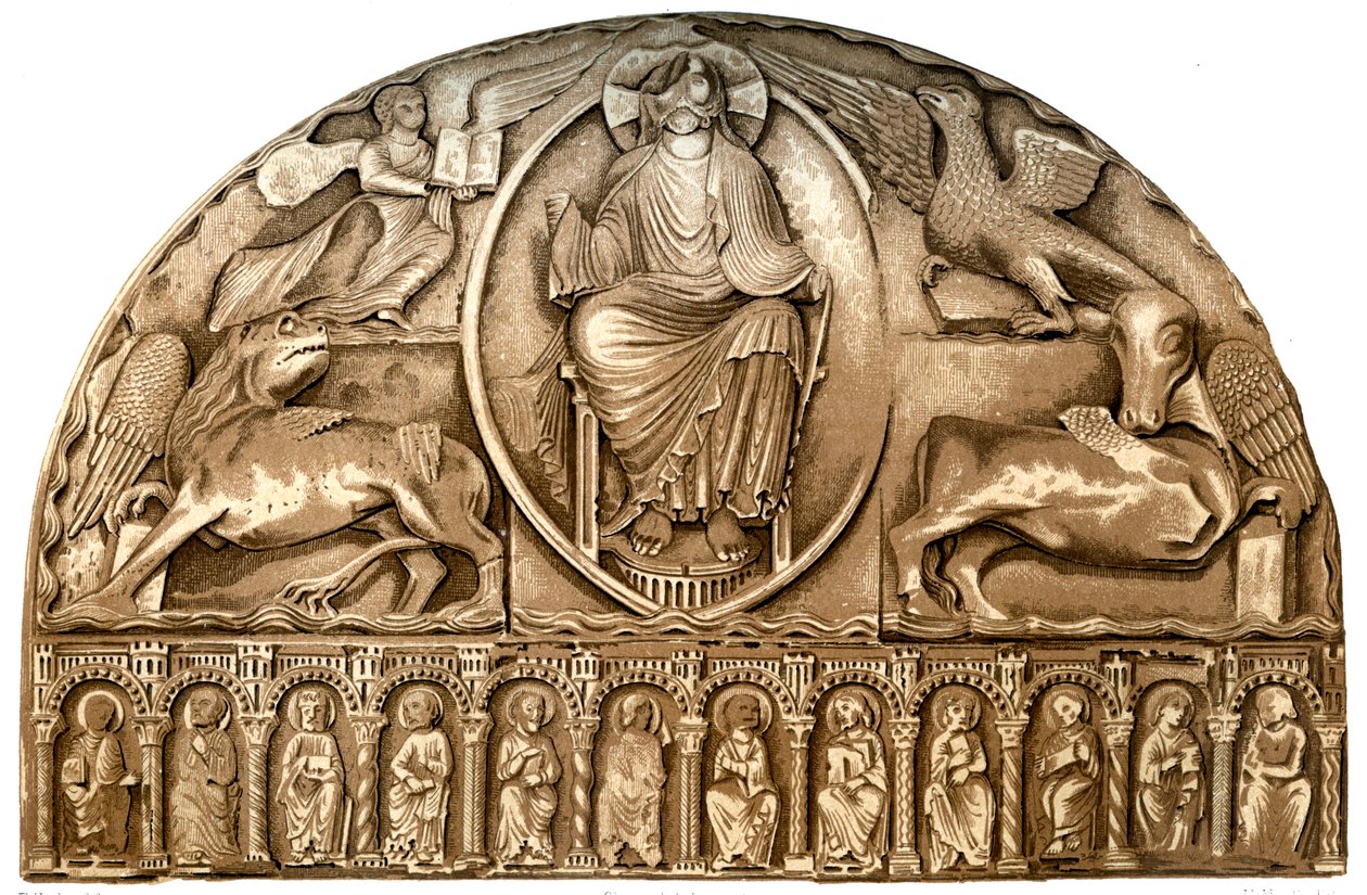 勒芒大教堂的外部装饰，法国勒芒，15世纪，1849年。 作者 穆林