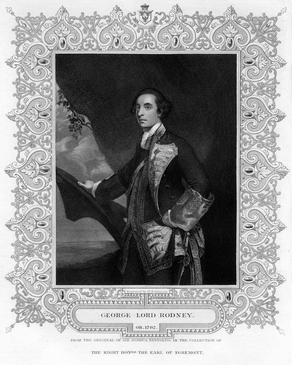 乔治·布赖杰斯·罗德尼海军上将1719-1792年，罗德尼男爵一世，十九世纪。 作者 鲁宾逊
