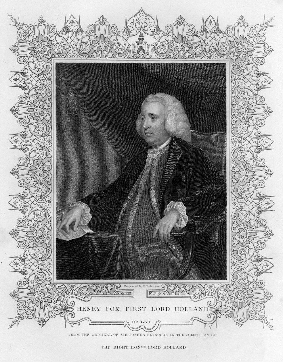 亨利·福克斯（Henry Fox）1705-1774，英国政治家福克斯利（Foxley）的第一男爵荷兰，19世纪。 作者 鲁宾逊